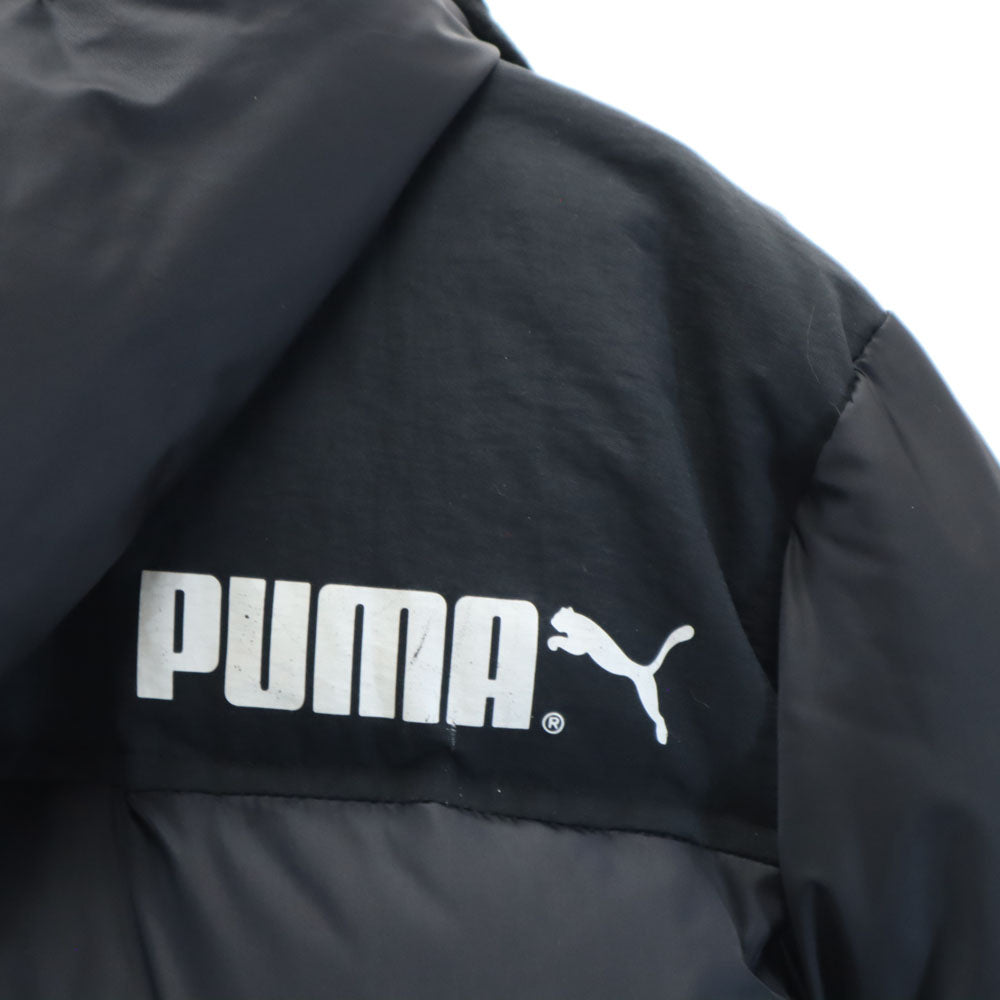 PUMA プーマ 90s オールド ヒットユニオン製 長袖 ダウンジャケット ブラック系 フード キッズ