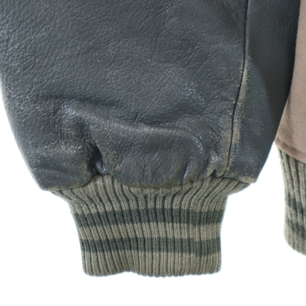 ブートレグブース ウールブレンド 長袖 スタジャン L ピンク系 袖レザー メンズ