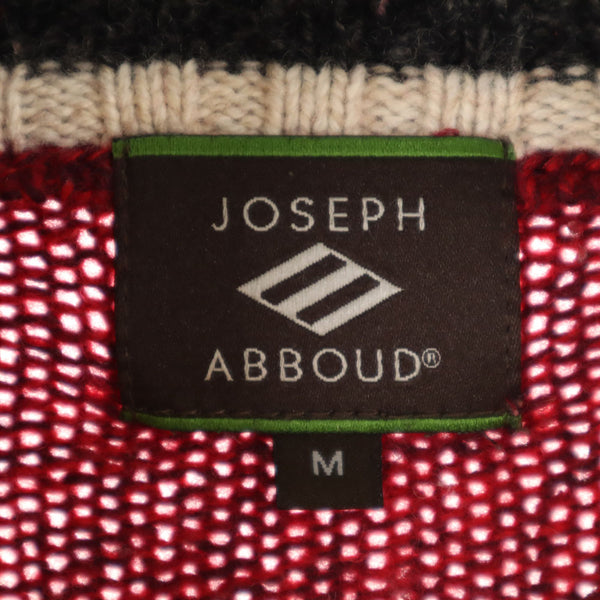 ジョセフアブード ウールブレンド ケーブル編み 長袖 ショールカラー ニットカーディガン M レッド系 JOSEPH ABBOUD メンズ