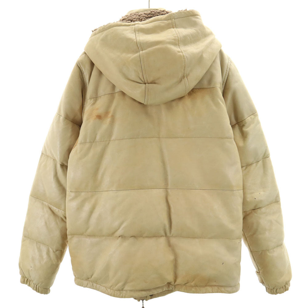 glamb グラム レザー ダウンジャケット 3 ベージュ メンズ