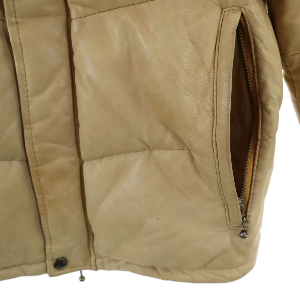 glamb グラム レザー ダウンジャケット 3 ベージュ メンズ