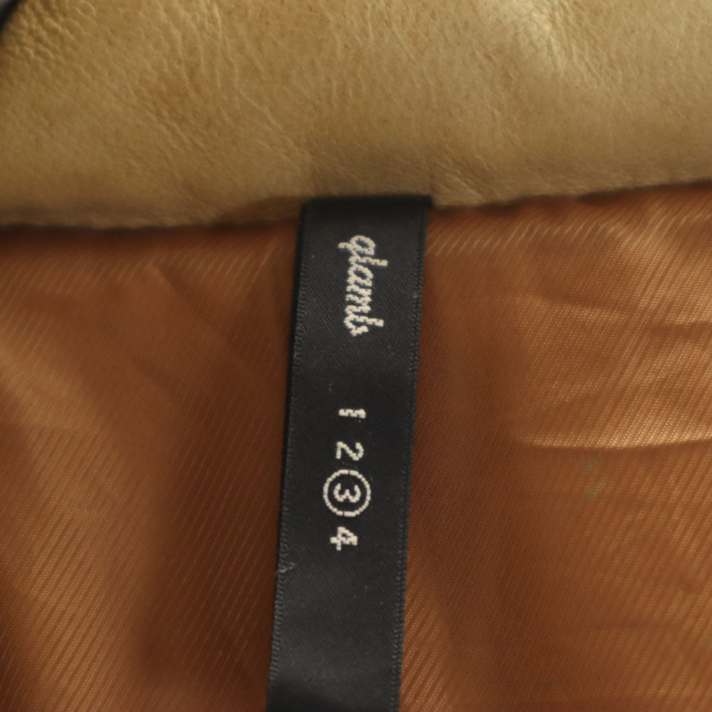 glamb グラム レザー ダウンジャケット 3 ベージュ メンズ