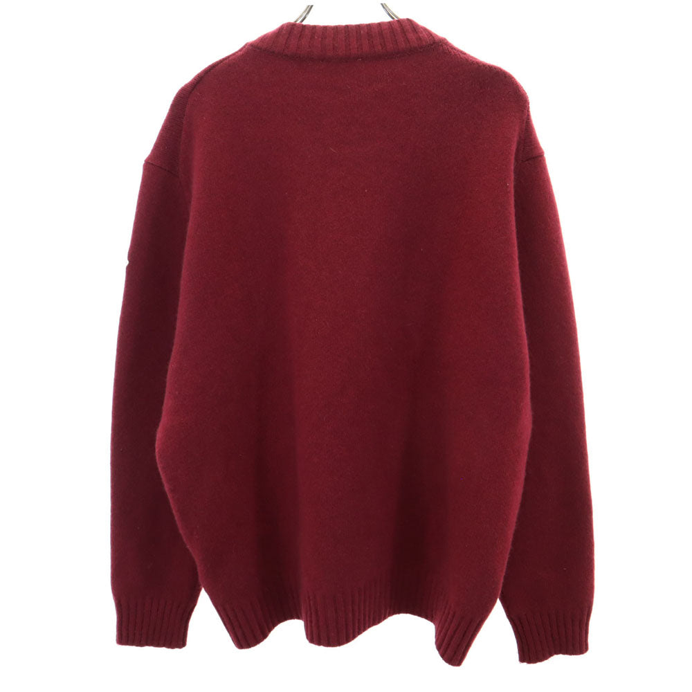 MONCLER モンクレール イタリア製 ウールブレンド 長袖 セーター Xl レッド MAGLIONE TRICOT GIROCOLLO メンズ