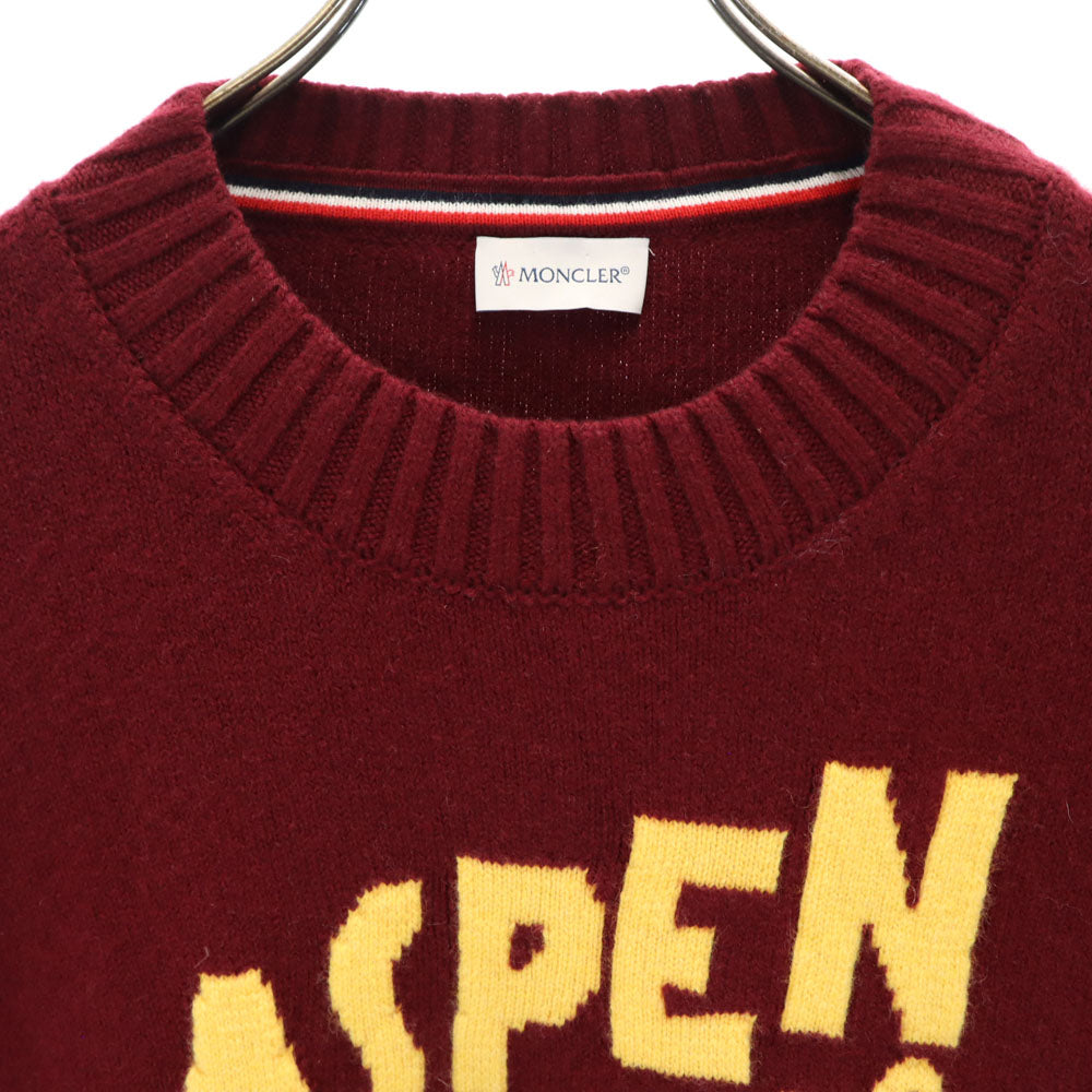 MONCLER モンクレール イタリア製 ウールブレンド 長袖 セーター Xl レッド MAGLIONE TRICOT GIROCOLLO メンズ