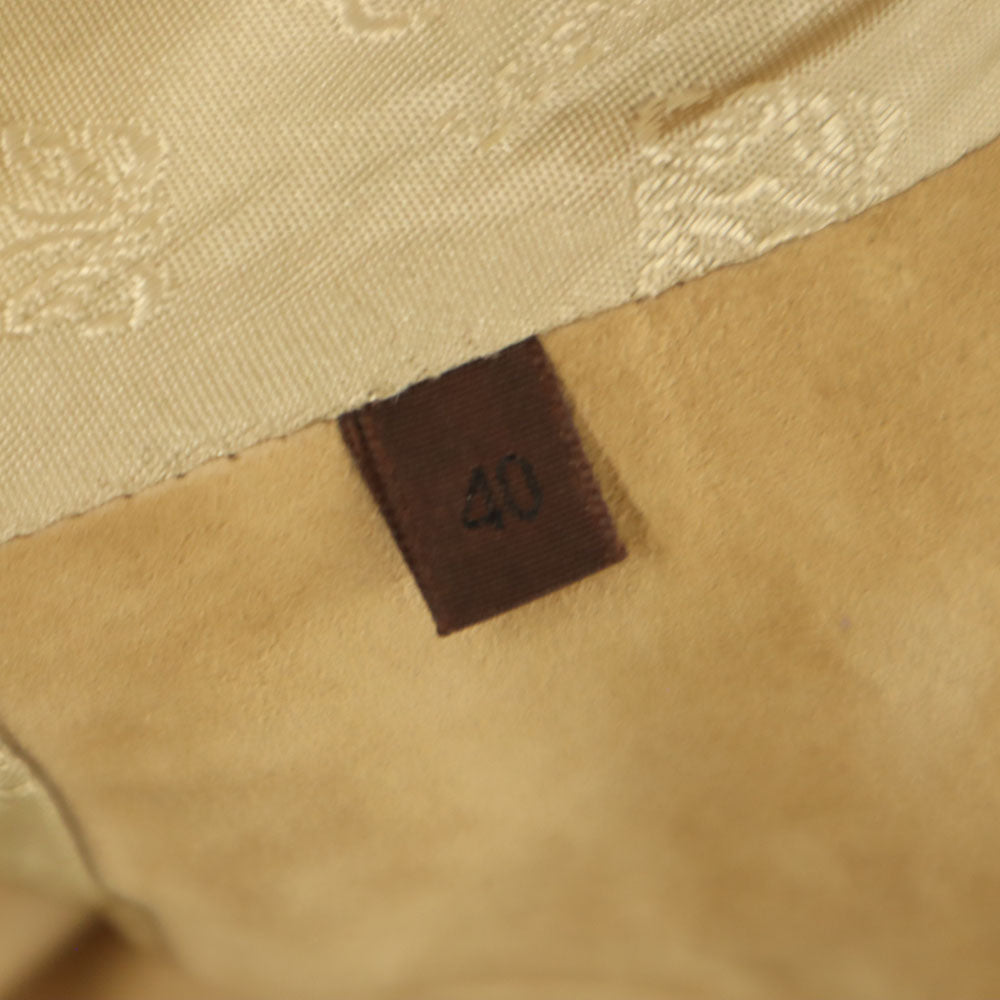 LOEWE ロエベ スペイン製 スエード レザーコート 40 ベージュ レディース