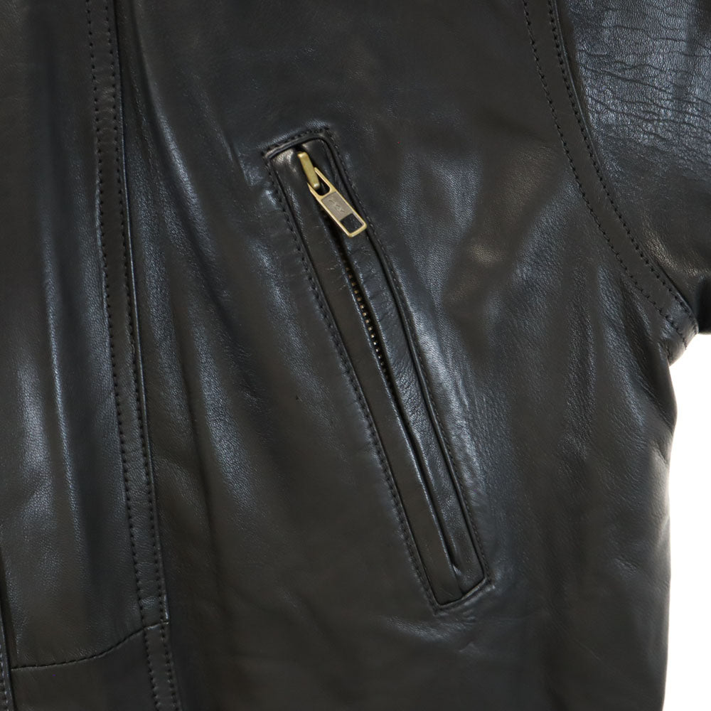 Mayjas's スペイン製 レザーコート 50 ブラック メンズ