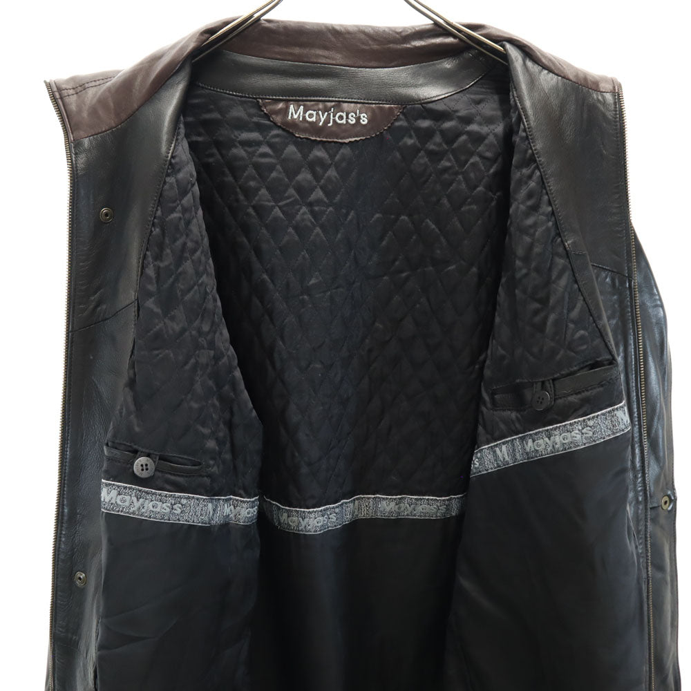 Mayjas's スペイン製 レザーコート 50 ブラック メンズ