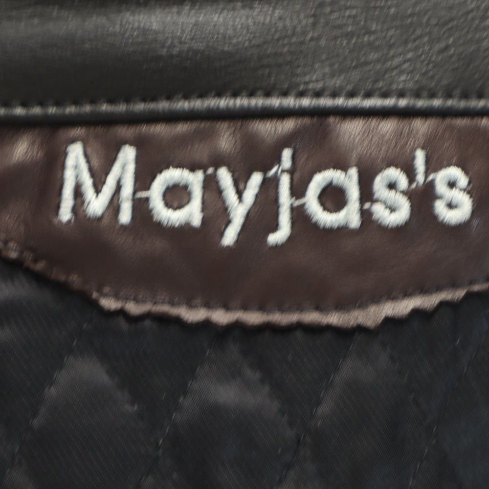 Mayjas's スペイン製 レザーコート 50 ブラック メンズ