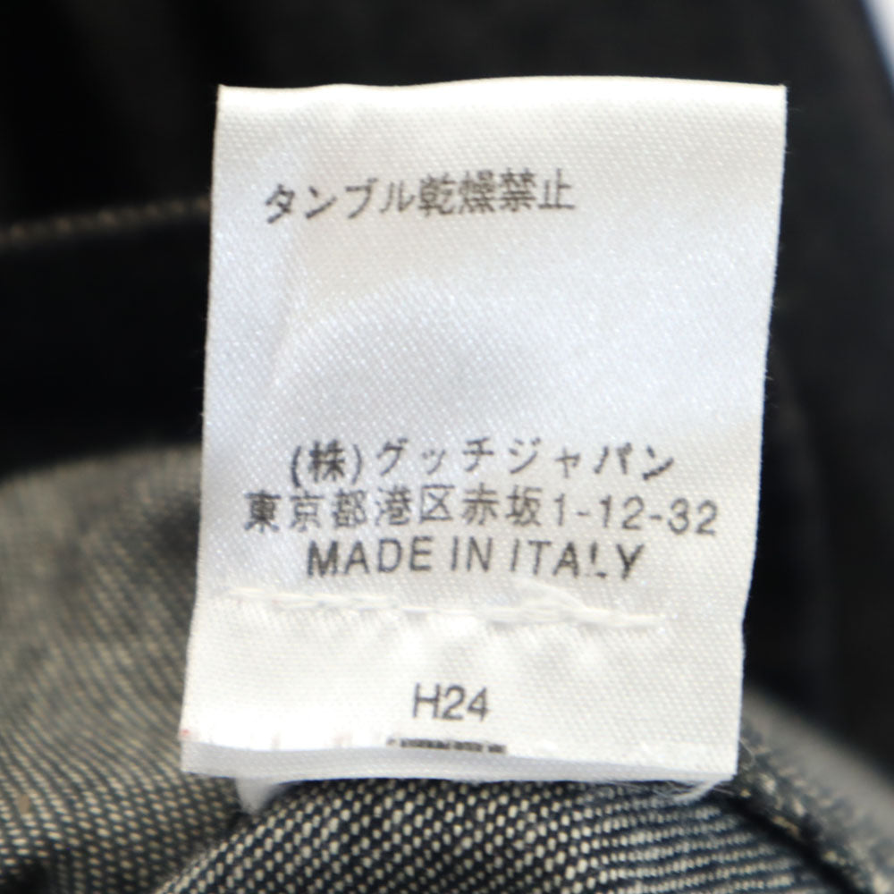 sasa　イタリア製　GUCCI グッチ　デニムジャケット　黒　42 GUCCI グッチ 22SS 701259 XDBZM フロント ダブルジップ デニム