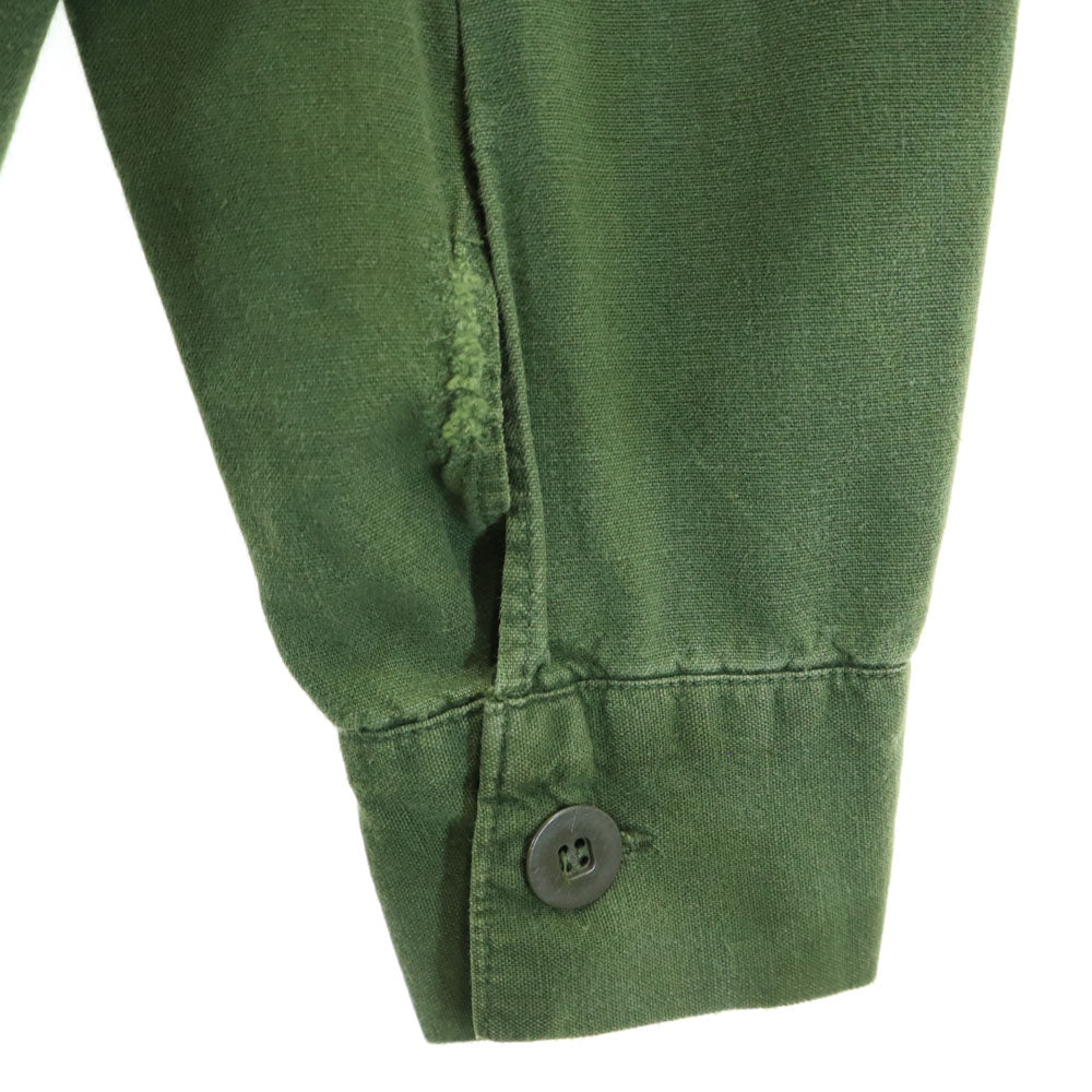 SWEDENISH ARMY スウェーデン軍 70s ヴィンテージ 長袖 ハーフボタン シャツ カーキ メンズ