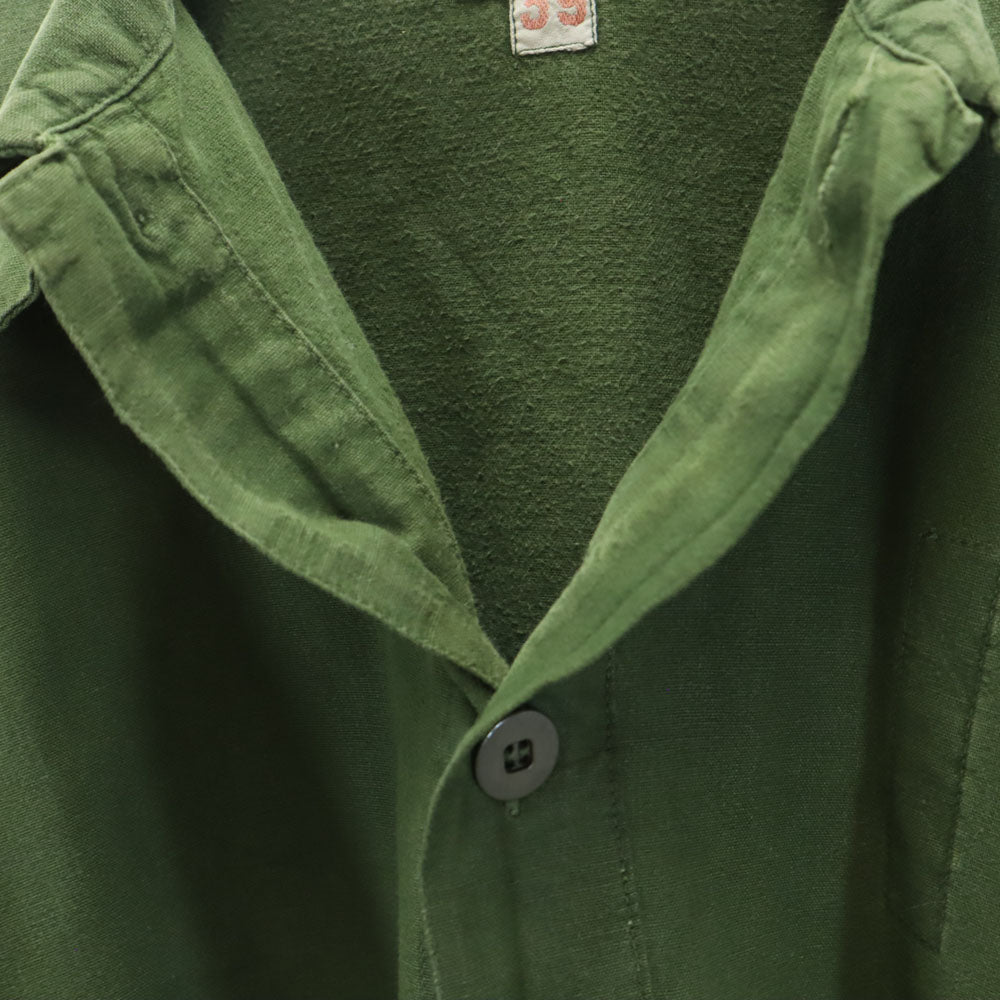 SWEDENISH ARMY スウェーデン軍 70s ヴィンテージ 長袖 ハーフボタン シャツ カーキ メンズ