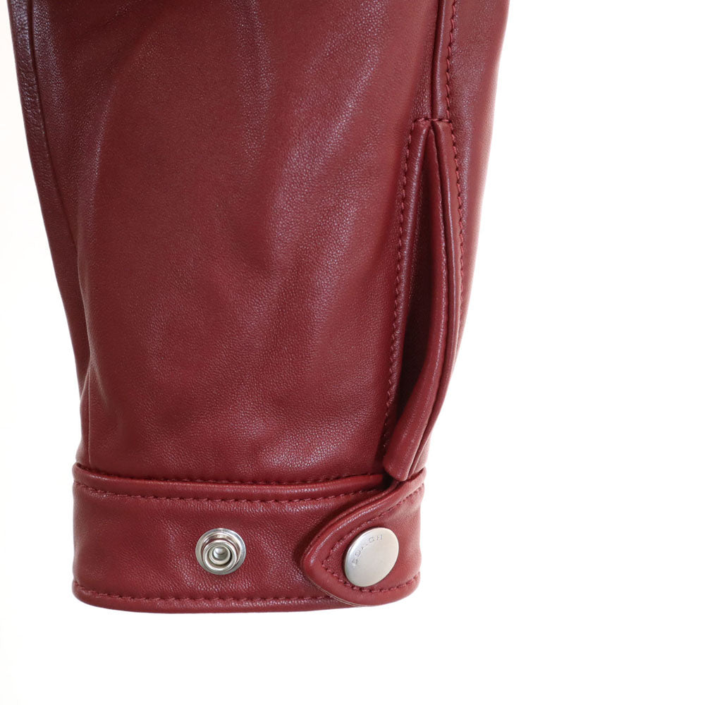 COACH コーチ F33830 ダブルライダースジャケット S レッド レザー