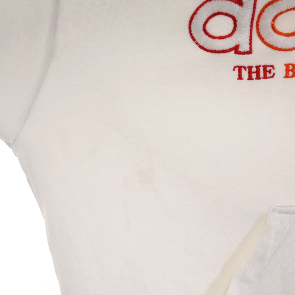 adidas アディダス 80s デサント製 ヴィンテージ トレフォイルロゴ 長袖 スウェットパーカー O ホワイト メンズ