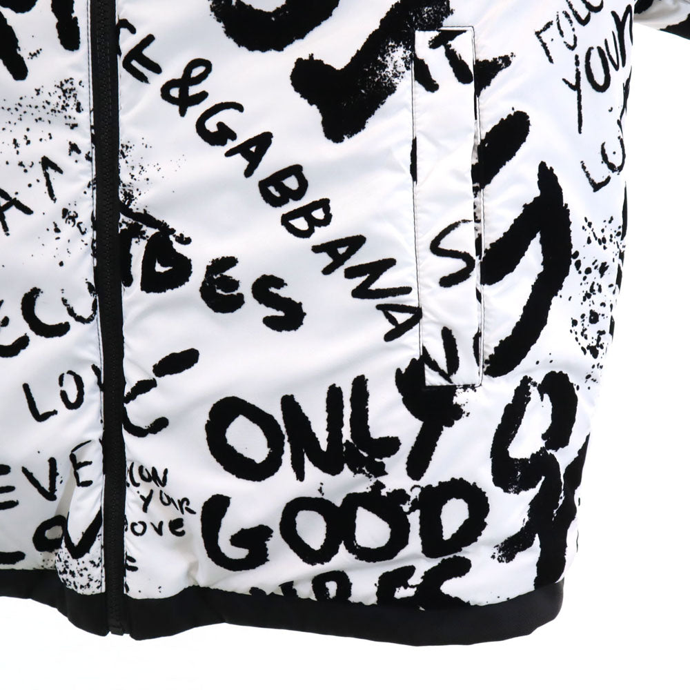 未使用 DOLCE&GABBANA ドルチェアンドガッバーナ イタリア製 リバーシブル パファー 中綿ジャケット 40 ホワイト レディース