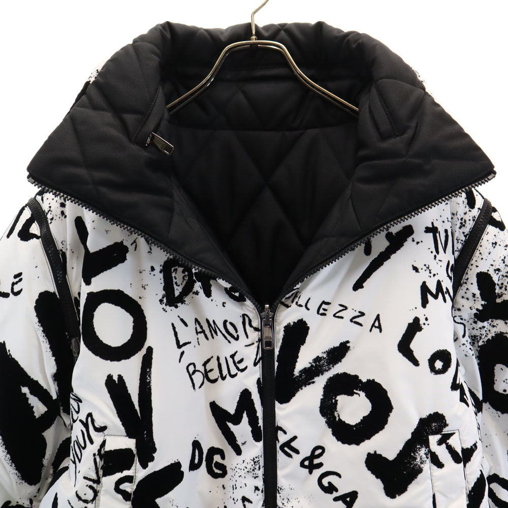 未使用 DOLCE&GABBANA ドルチェアンドガッバーナ イタリア製 リバーシブル パファー 中綿ジャケット 40 ホワイト レディース