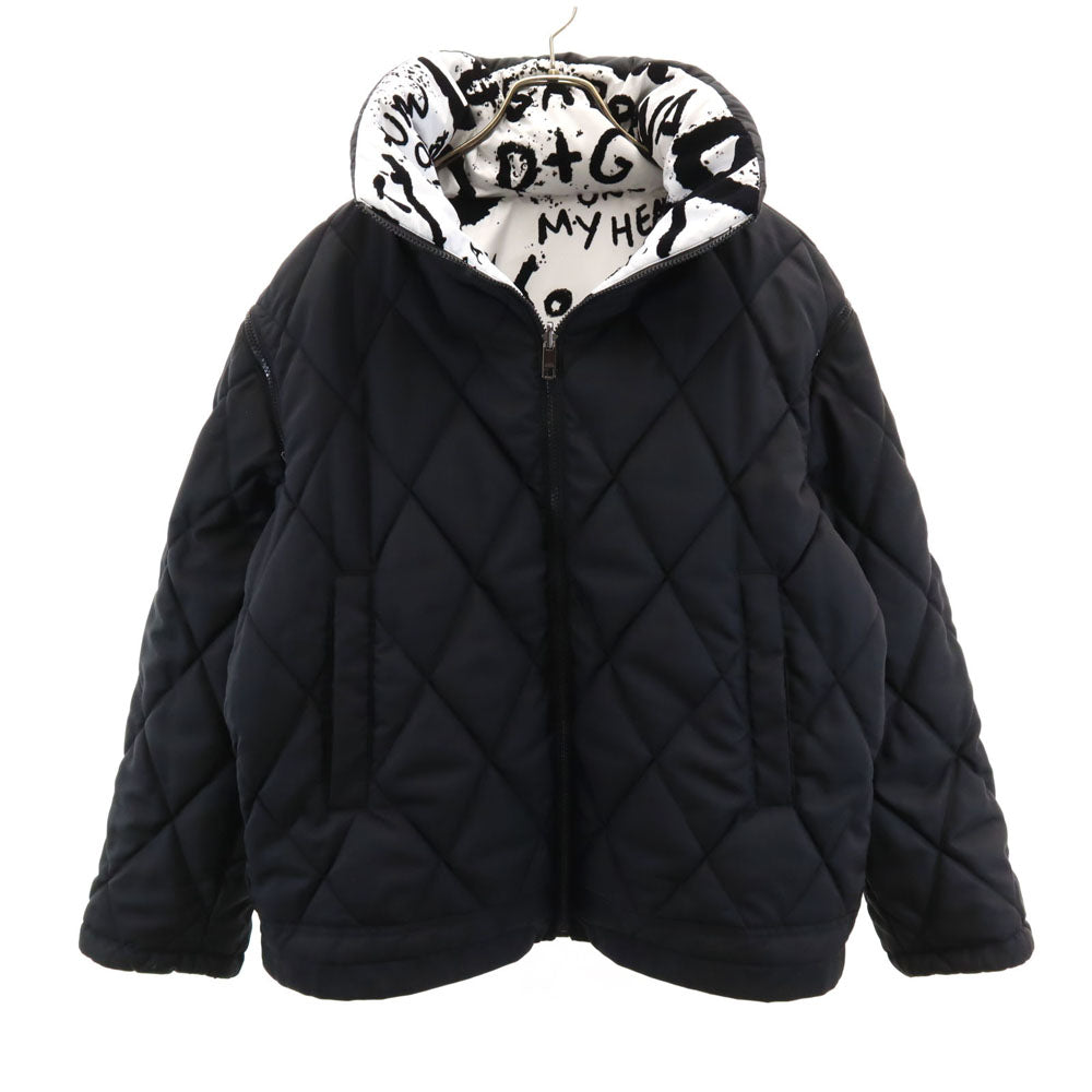 未使用 DOLCE&GABBANA ドルチェアンドガッバーナ イタリア製 リバーシブル パファー 中綿ジャケット 40 ホワイト レディース