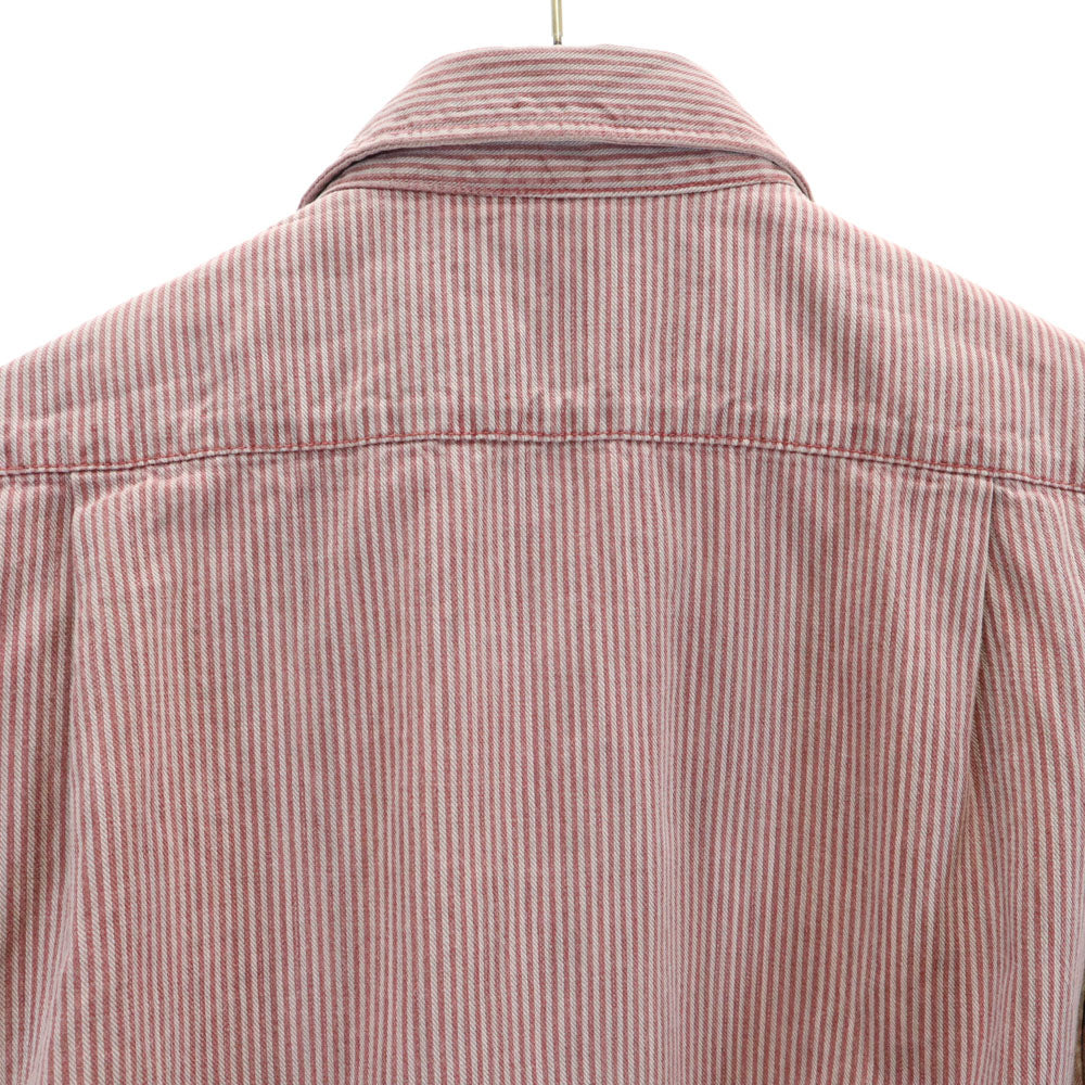 MIHARA YASUHIRO ミハラヤスヒロ 日本製 ヒッコリーストライプ 長袖 レイヤード シャツ S レッド 他 メンズ