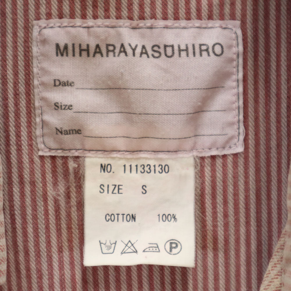 MIHARA YASUHIRO ミハラヤスヒロ 日本製 ヒッコリーストライプ 長袖 レイヤード シャツ S レッド 他 メンズ