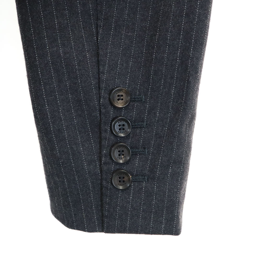 GUCCI グッチ イタリア製 ピンストライプ テーラードジャケット 40 チャコールグレー ブレザー レディース