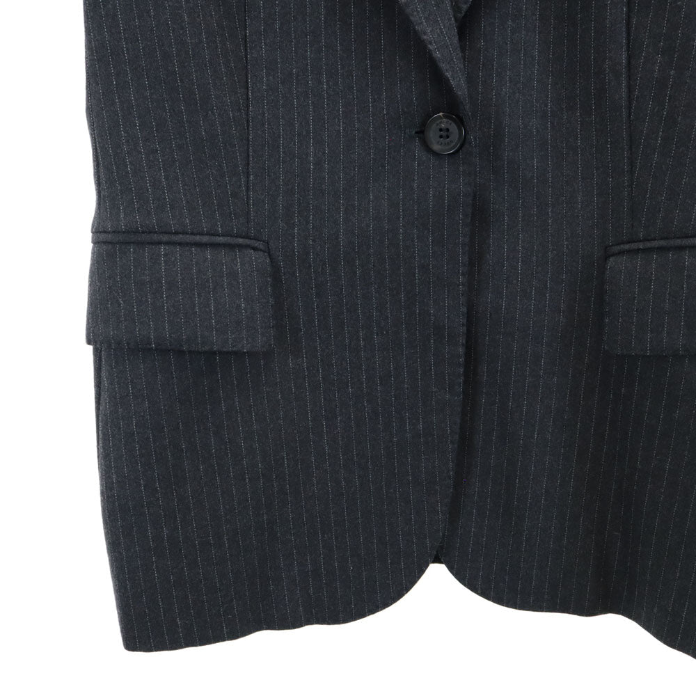 GUCCI グッチ イタリア製 ピンストライプ テーラードジャケット 40 チャコールグレー ブレザー レディース