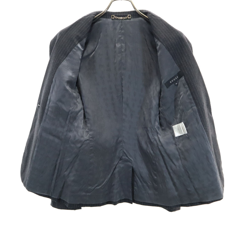 GUCCI グッチ イタリア製 ピンストライプ テーラードジャケット 40 チャコールグレー ブレザー レディース