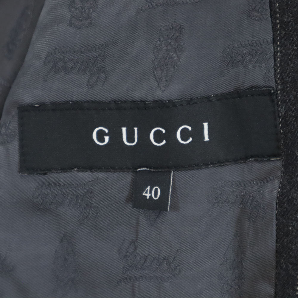GUCCI グッチ イタリア製 ピンストライプ テーラードジャケット 40 チャコールグレー ブレザー レディース