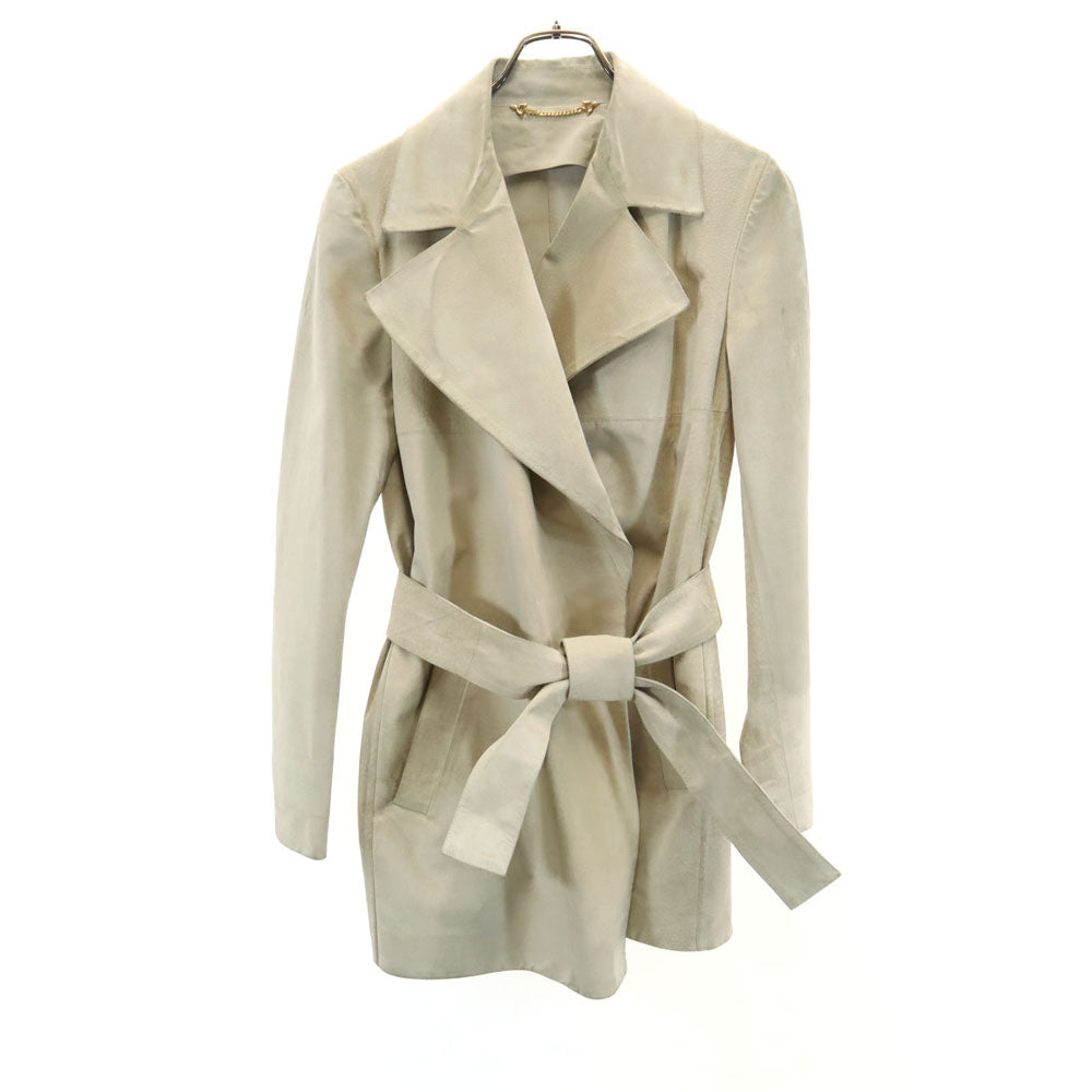 GUCCI グッチ イタリア製 レザージャケット 40 ベージュ レディース