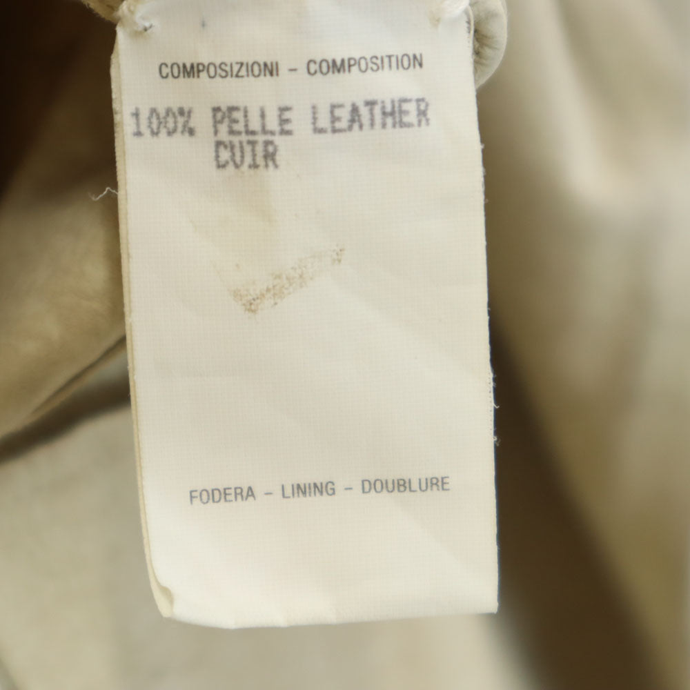 GUCCI グッチ イタリア製 レザージャケット 40 ベージュ レディース