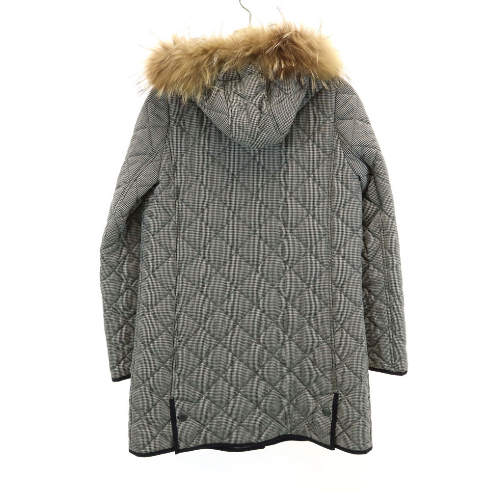 MACKINTOSH PHILOSOPHY マッキントッシュフィロソフィー ハウンドトゥース柄 キルティングコート 36 ブラック 他 千鳥格子 中綿入り レディース