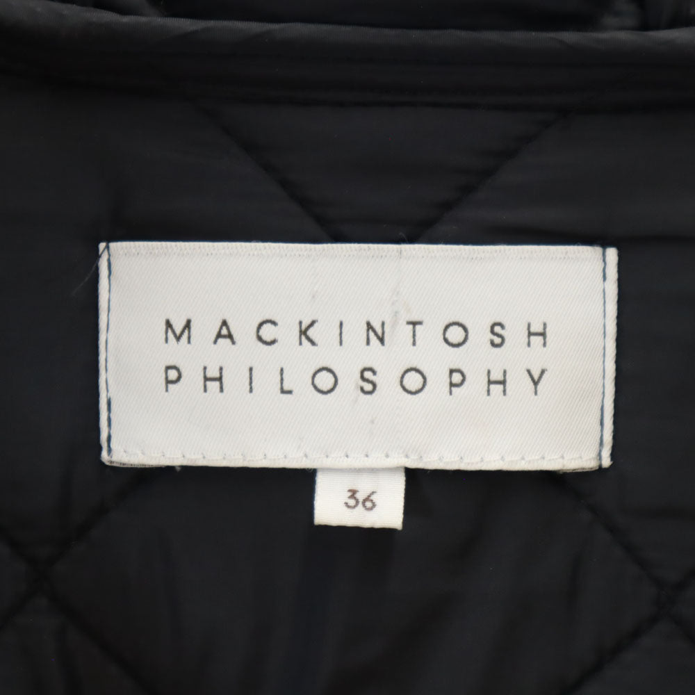 MACKINTOSH PHILOSOPHY マッキントッシュフィロソフィー ハウンドトゥース柄 キルティングコート 36 ブラック 他 千鳥格子 中綿入り レディース
