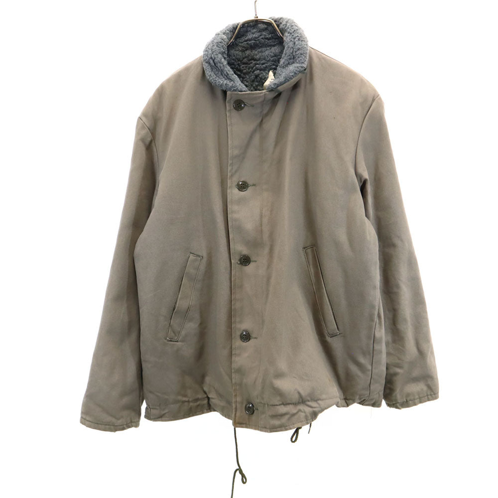 VINTAGE ヴィンテージ 70s N1 民生品 デッキ ジャケット グレージュ 裏ボア ミリタリー メンズ