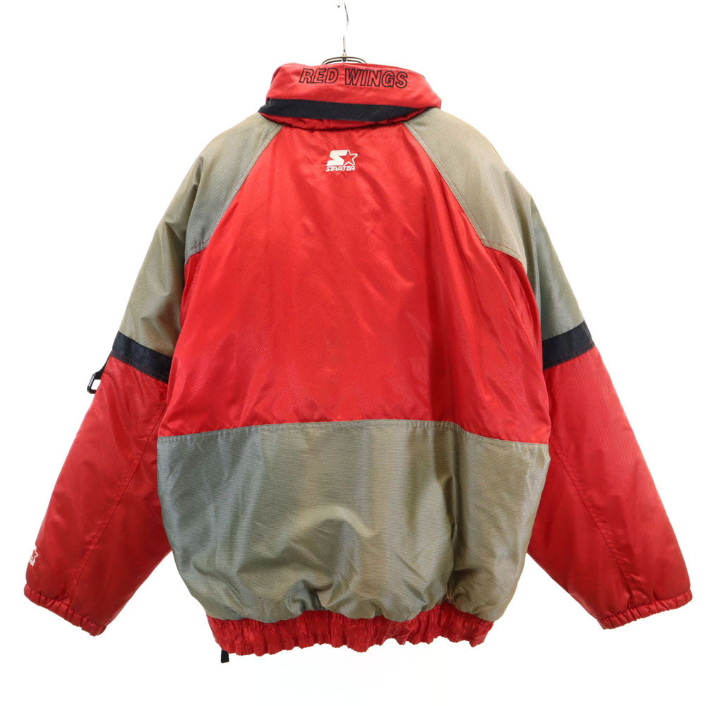 STARTER スターター 90s 韓国製 レッドウィングス オールド NHL ハーフジップ 中綿ジャケット L 赤 プルオーバー メンズ