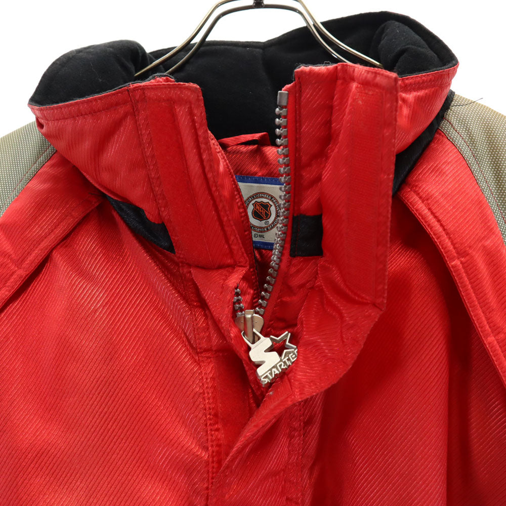 STARTER スターター 90s 韓国製 レッドウィングス オールド NHL ハーフジップ 中綿ジャケット L 赤 プルオーバー メンズ