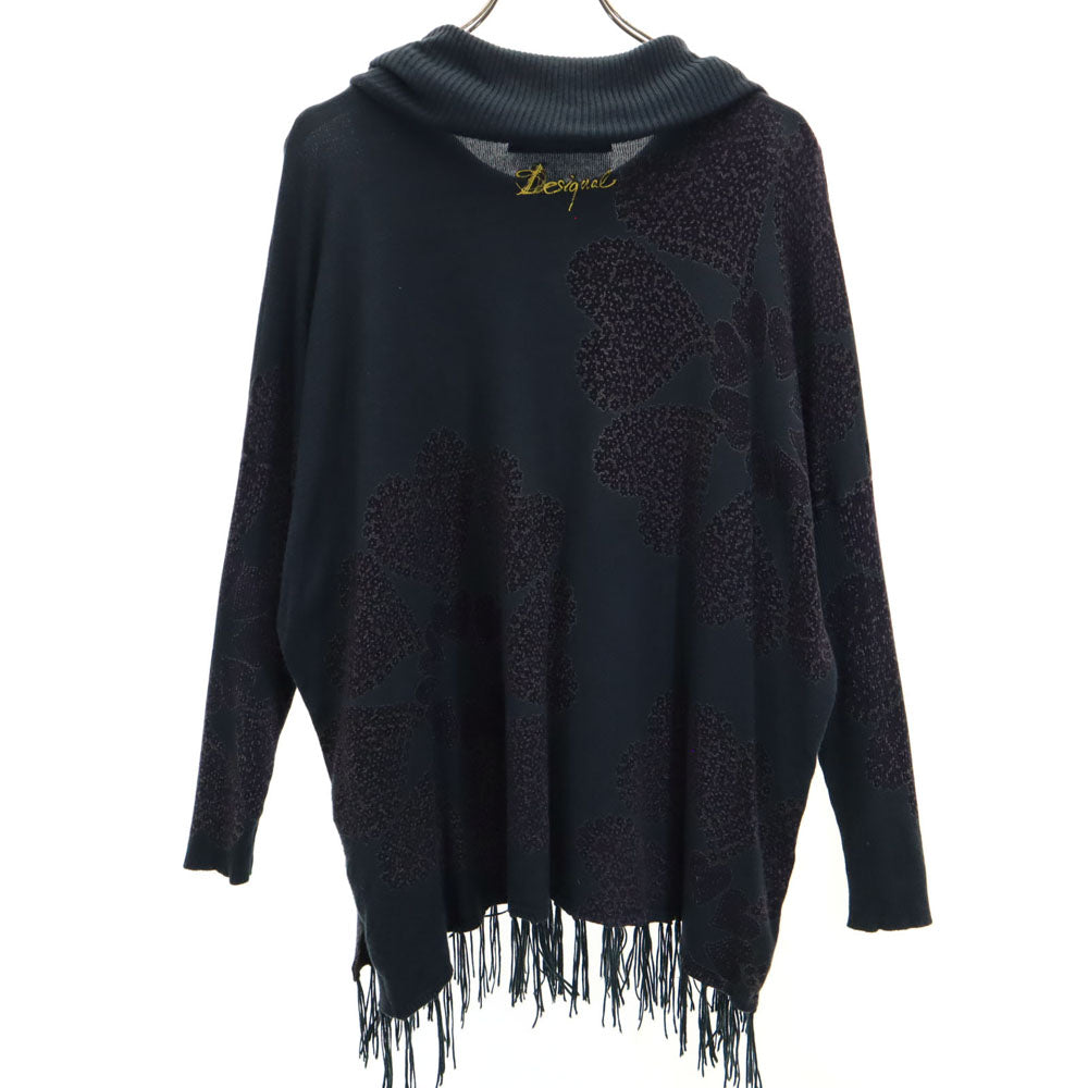 デジグアル 総柄 長袖 ニット デザイン カットソー L グレー系 Desigual レディース