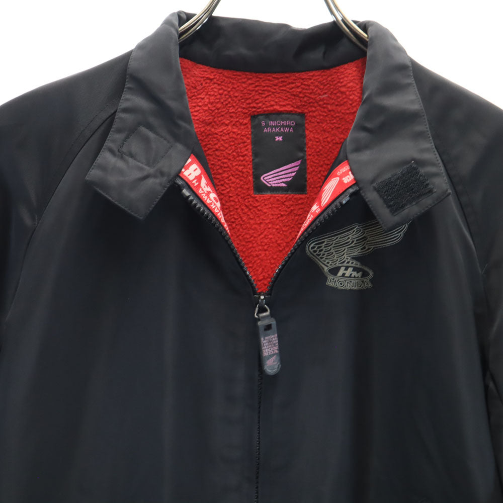 シンイチロウ アラカワ ホンダ コラボ ブルゾン ブラック x HONDA ジャケット 裏フリース メンズ