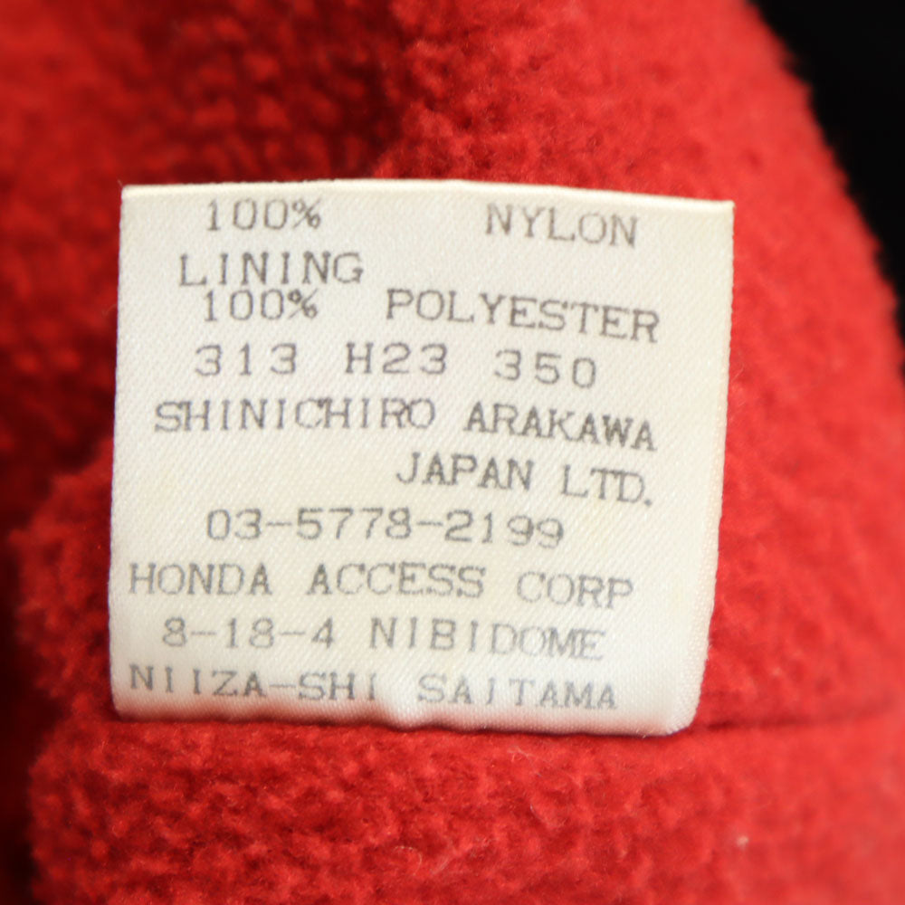 シンイチロウ アラカワ ホンダ コラボ ブルゾン ブラック x HONDA ジャケット 裏フリース メンズ