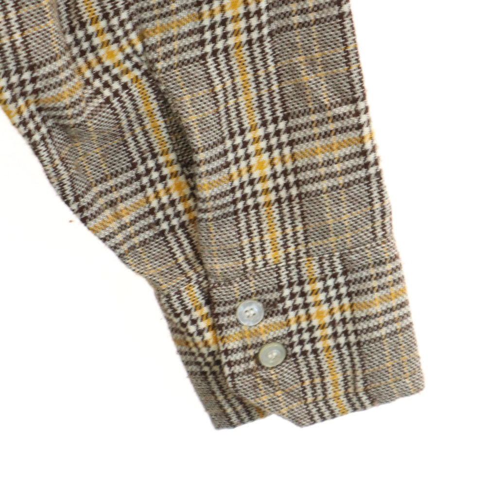 マクレガー 70s ヴィンテージ 衿芯 チェック柄 長袖 ネルシャツ M ベージュ McGregor メンズ