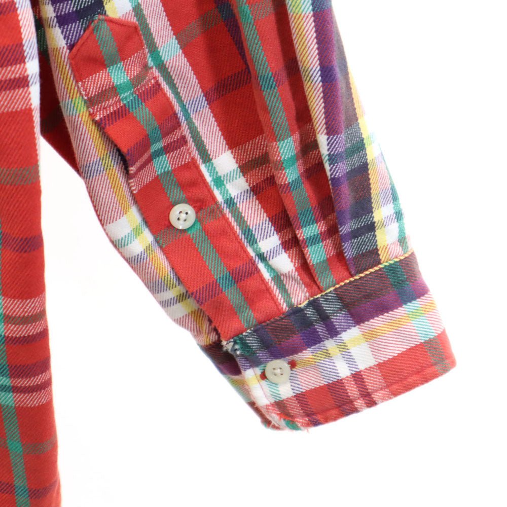 RALPH LAUREN ラルフローレン 80s 90s オールド THE BIG SHIRT チェック柄 長袖 ネルシャツ L レッド オーバーシャツ メンズ