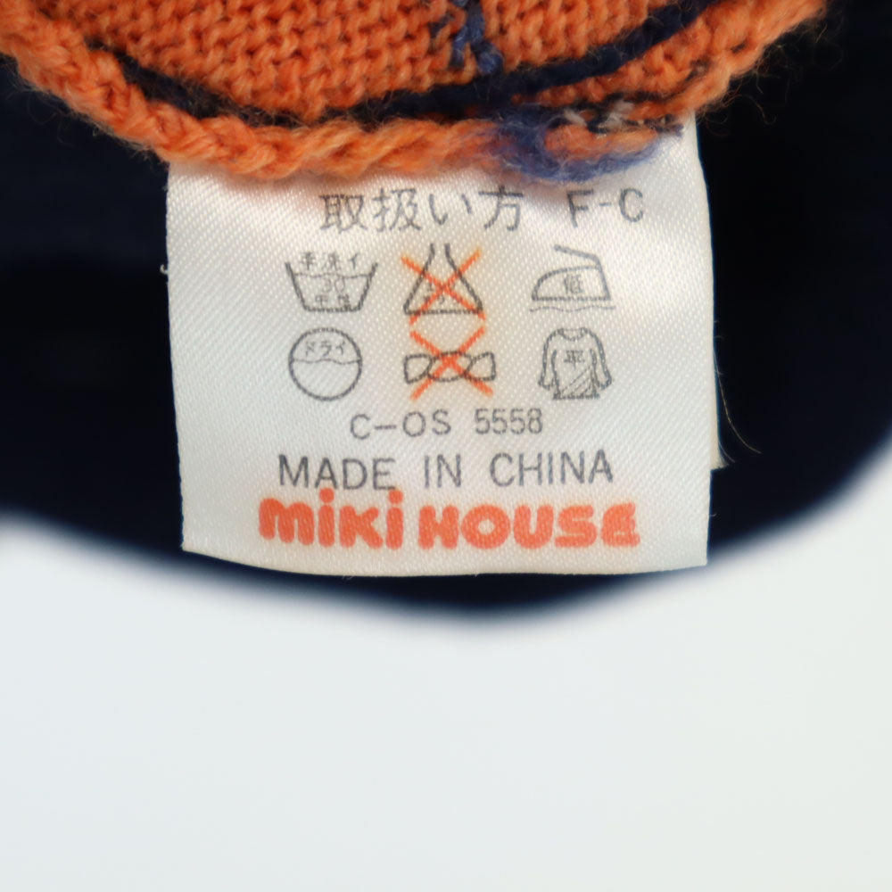 ミキハウス ゴルフ オールド アーガイル柄 長袖 ニットカーディガン M ネイビー MIKI HOUSE GOLF メンズ
