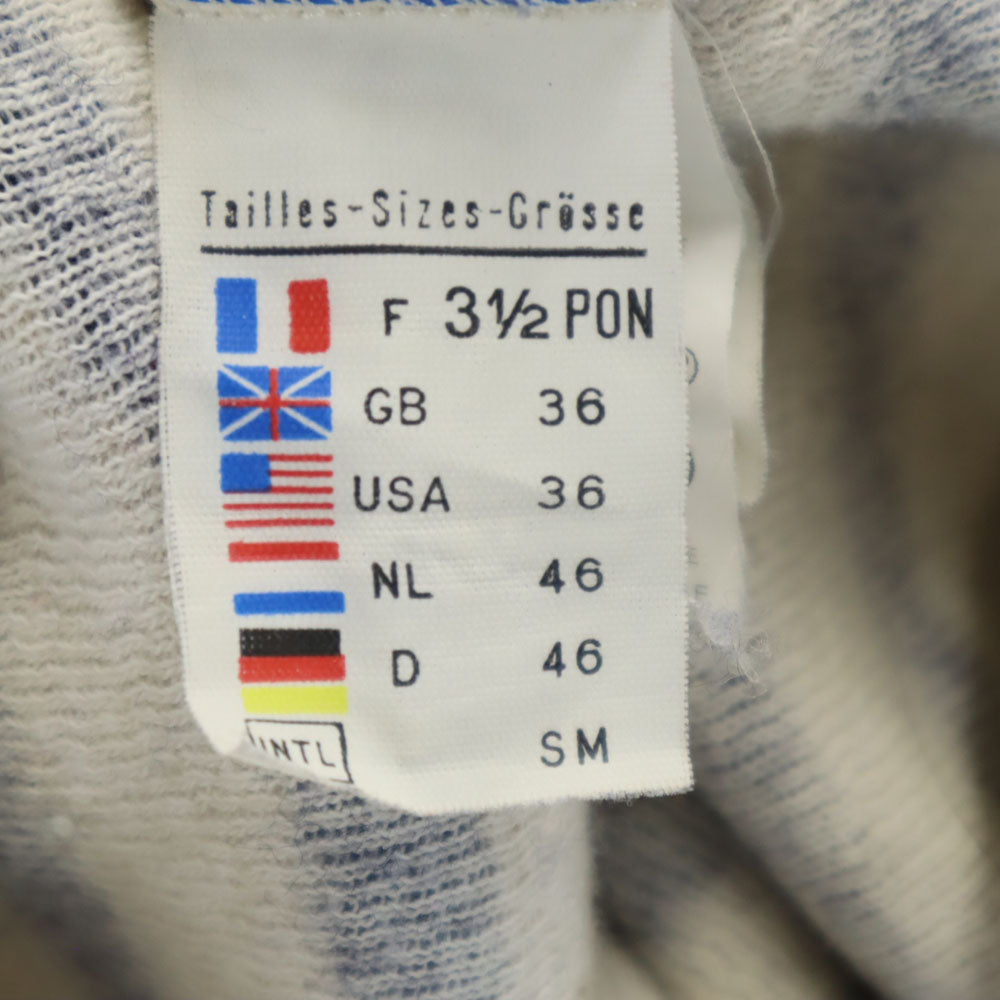 SAINT JAMES セントジェームス フランス製 ウールブレンド ボーダー柄 長袖 セーター 31/2 ネイビー×アイボリー メンズ