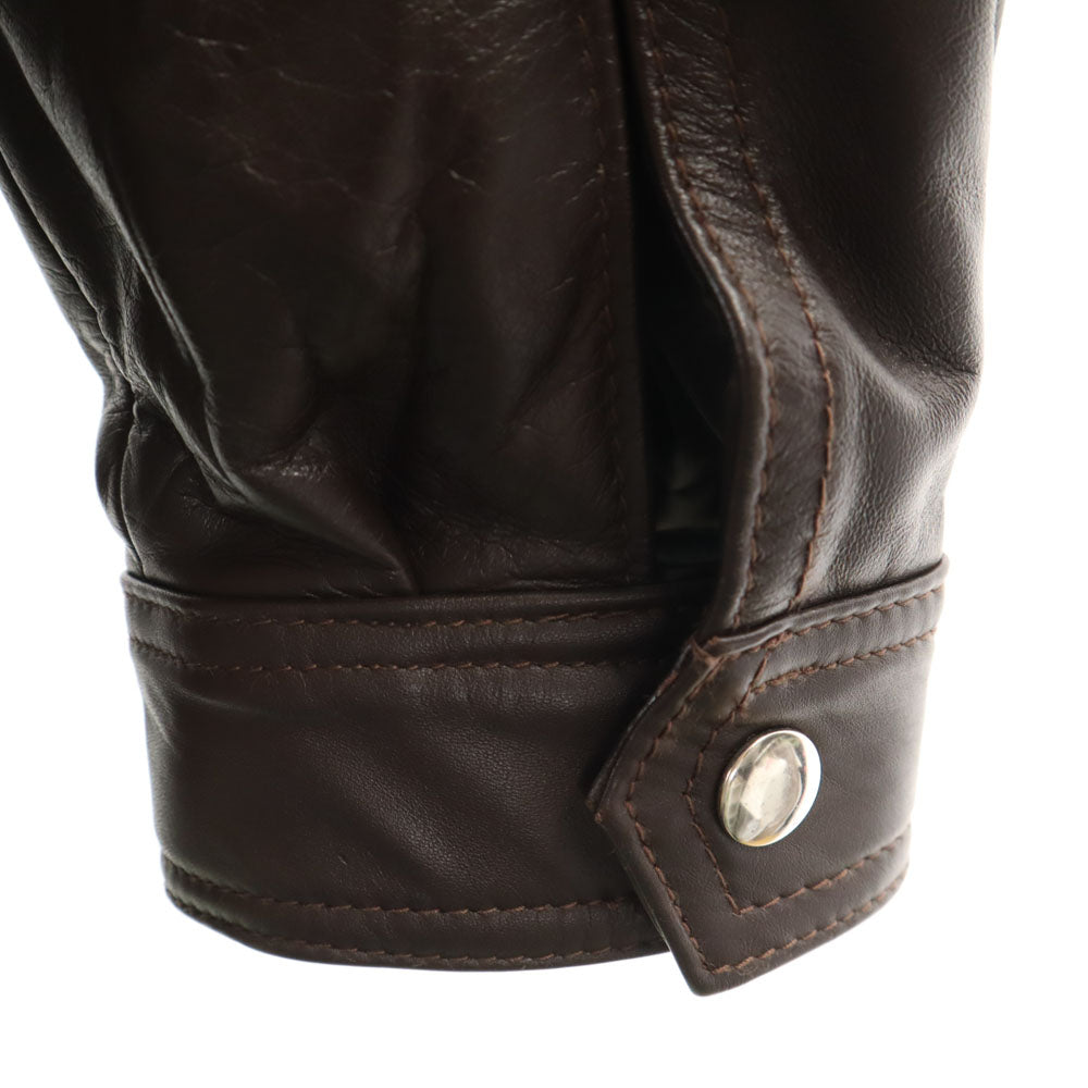 OLD オールド レザージャケット ダークブラウン メンズ