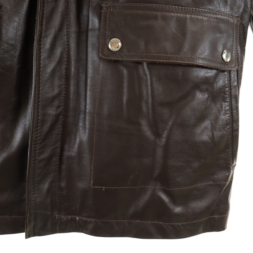 OLD オールド レザージャケット ダークブラウン メンズ
