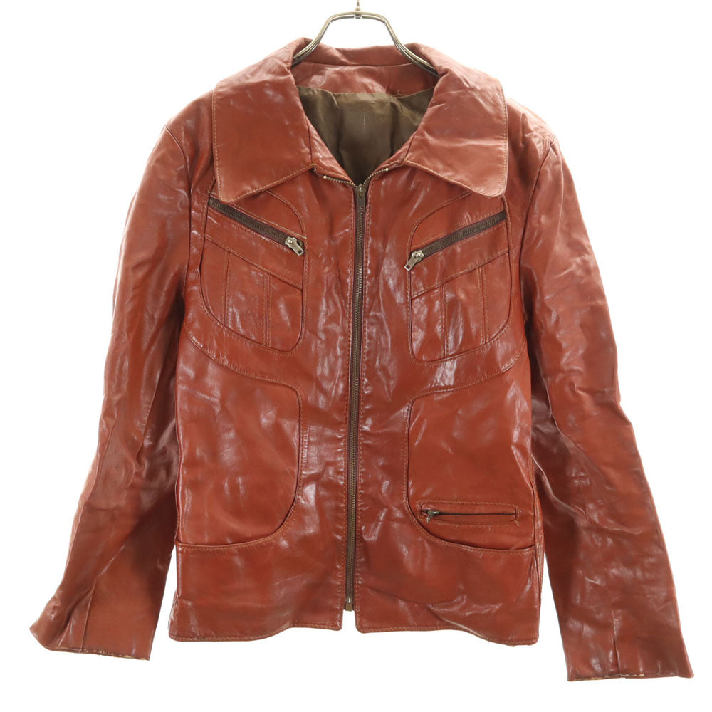 ヴィンテージ 70s レザージャケット 赤茶 VINTAGE メンズ