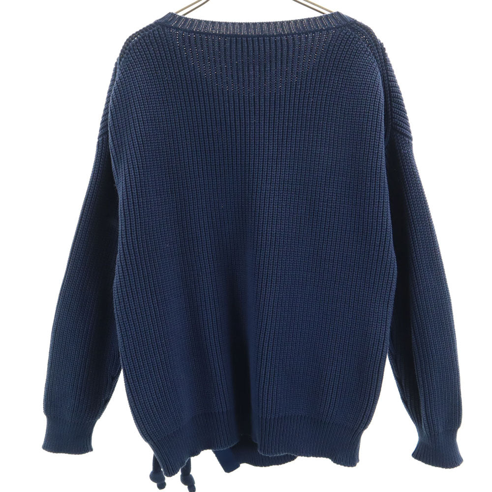 WEEKEND MaxMara ウィークエンドマックスマーラ 長袖 サイドリボン ニット L ネイビー コットンセーター レディース