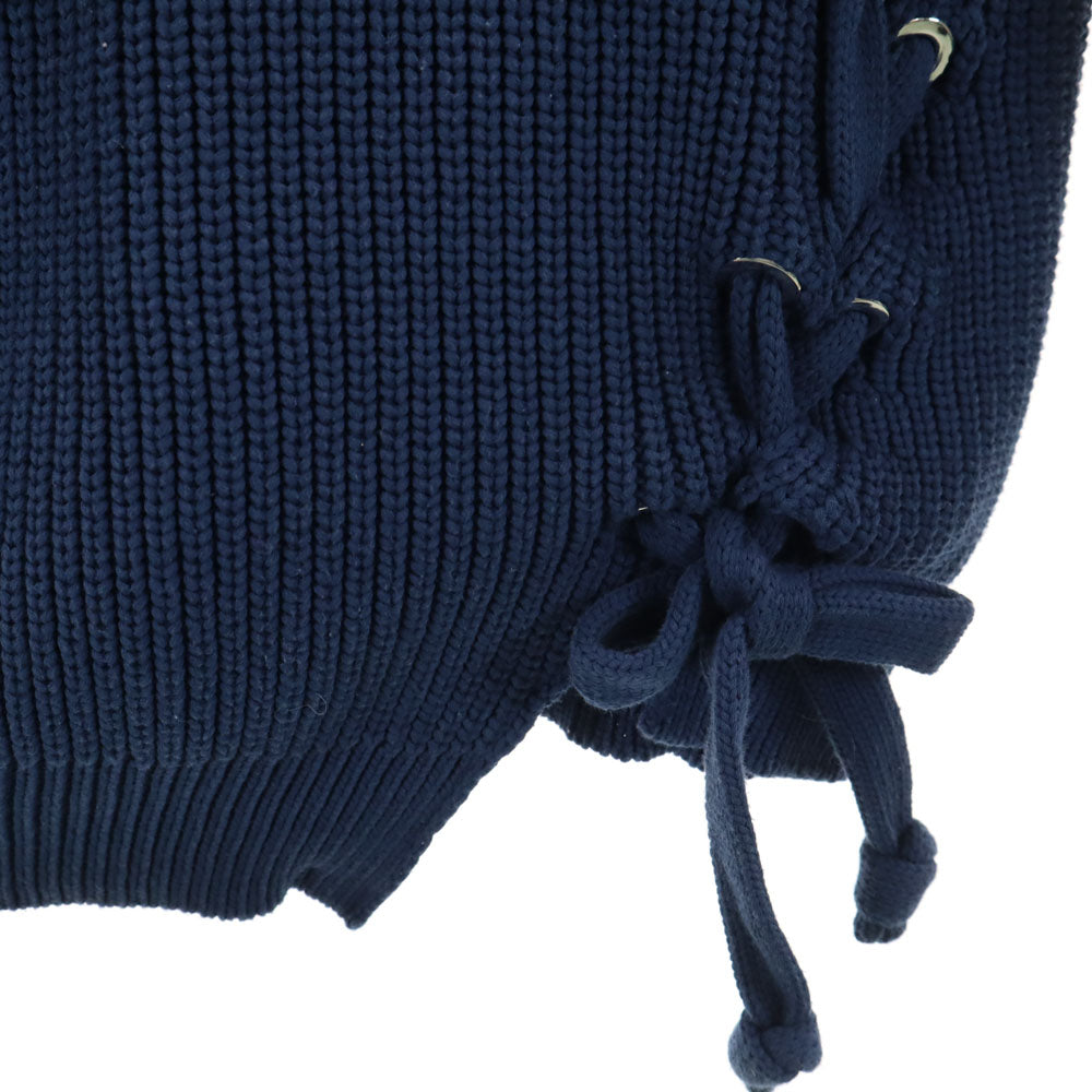 WEEKEND MaxMara ウィークエンドマックスマーラ 長袖 サイドリボン ニット L ネイビー コットンセーター レディース