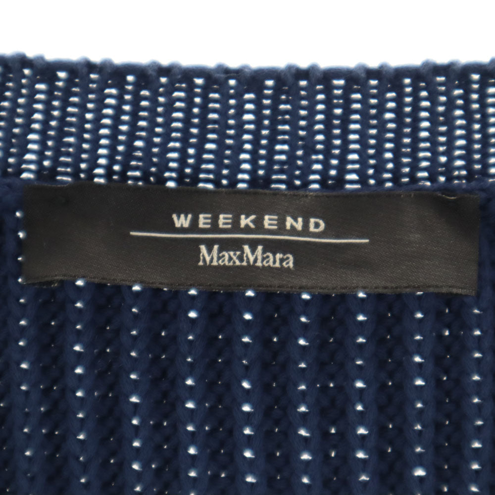 WEEKEND MaxMara ウィークエンドマックスマーラ 長袖 サイドリボン ニット L ネイビー コットンセーター レディース