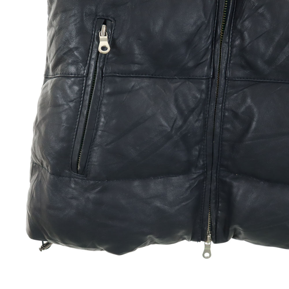 アヴィレックス 6251030 羊革 レザー ダウンジャケット S 濃紺 AVIREX レディース