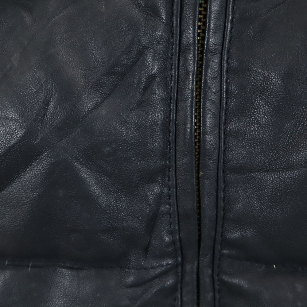 アヴィレックス 6251030 羊革 レザー ダウンジャケット S 濃紺 AVIREX レディース