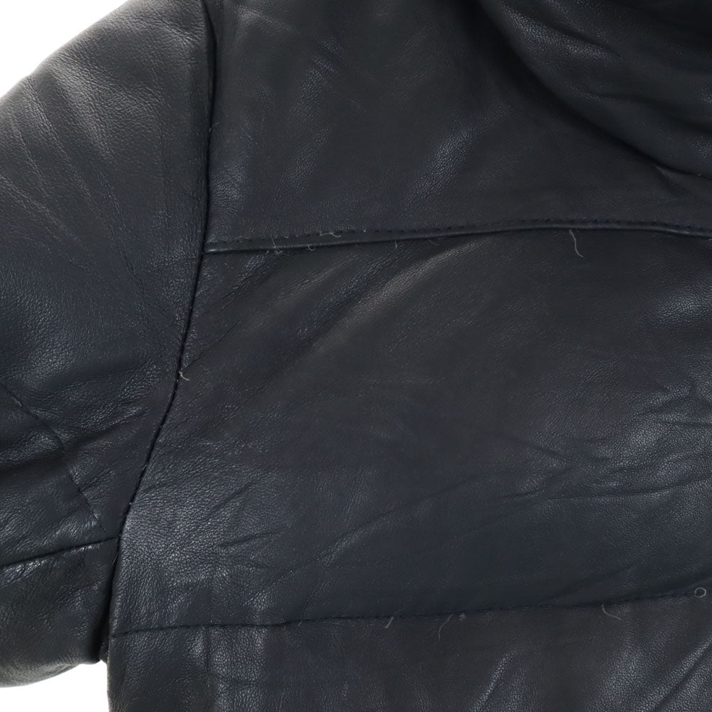 アヴィレックス 6251030 羊革 レザー ダウンジャケット S 濃紺 AVIREX レディース