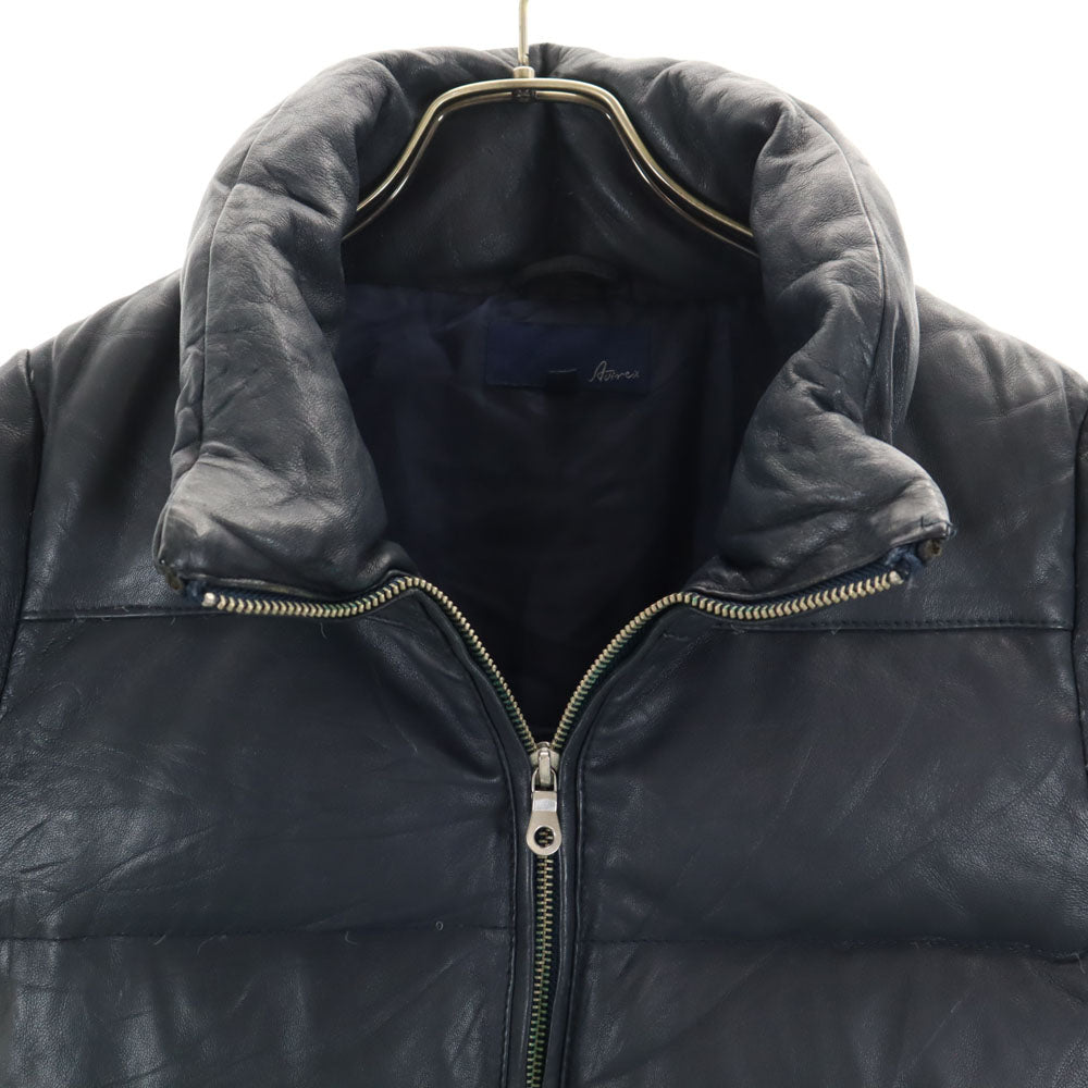 アヴィレックス 6251030 羊革 レザー ダウンジャケット S 濃紺 AVIREX レディース